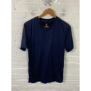 Gaiam Women’s Activewear Yoga Everyday Basic V Neck Top Heather Blue Size S